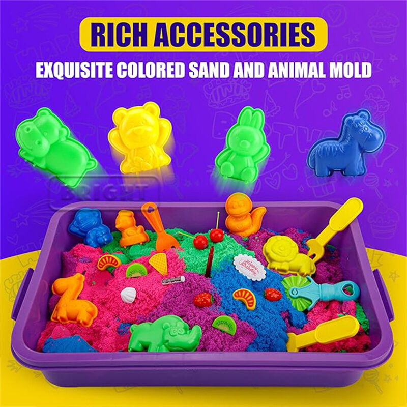 Magic Sand Toys - 107g Non-Toxic Kinetic Sand Kit for Sensory Play, 6 Colors details