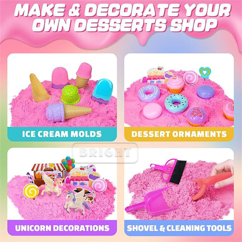 Magic Sand Toys - 107g Non-Toxic Kinetic Sand Kit for Sensory Play, 6 Colors details
