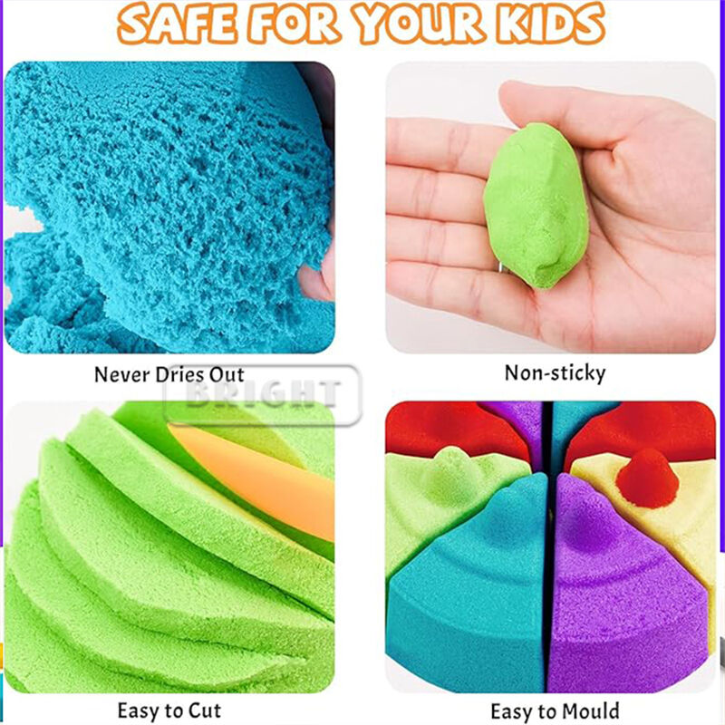 Magic Sand Toys - 107g Non-Toxic Kinetic Sand Kit for Sensory Play, 6 Colors details