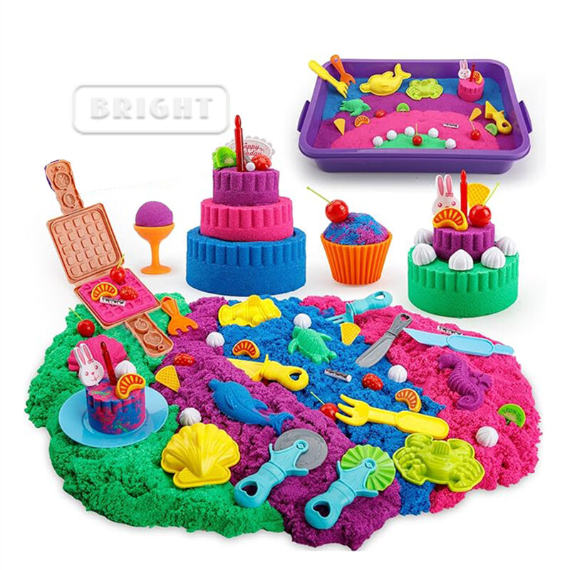 Magic Sand Toys - 107g Non-Toxic Kinetic Sand Kit for Sensory Play, 6 Colors details