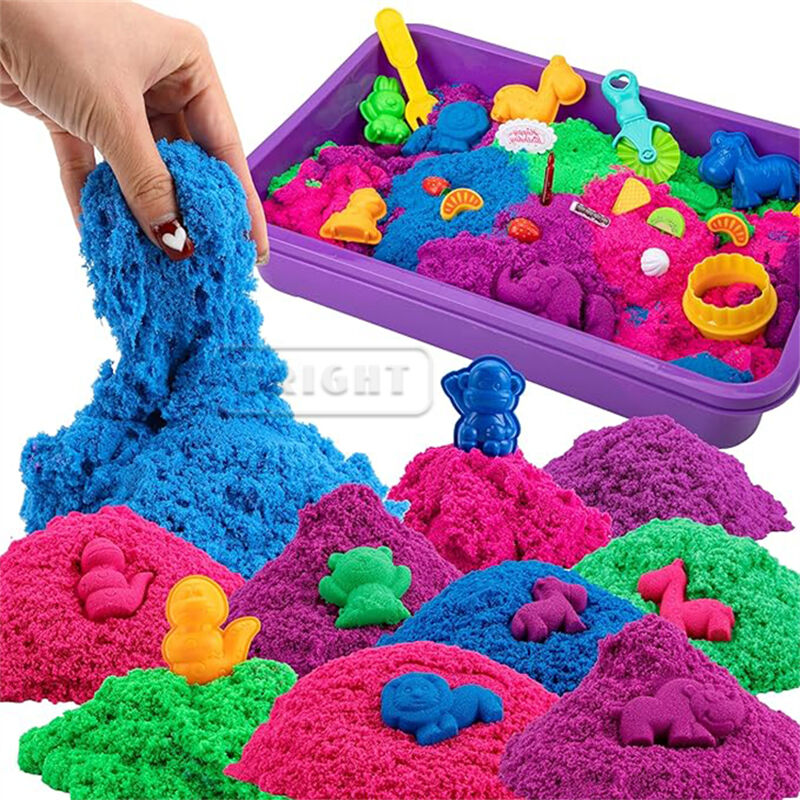 Magic Sand Toys - 107g Non-Toxic Kinetic Sand Kit for Sensory Play, 6 Colors details