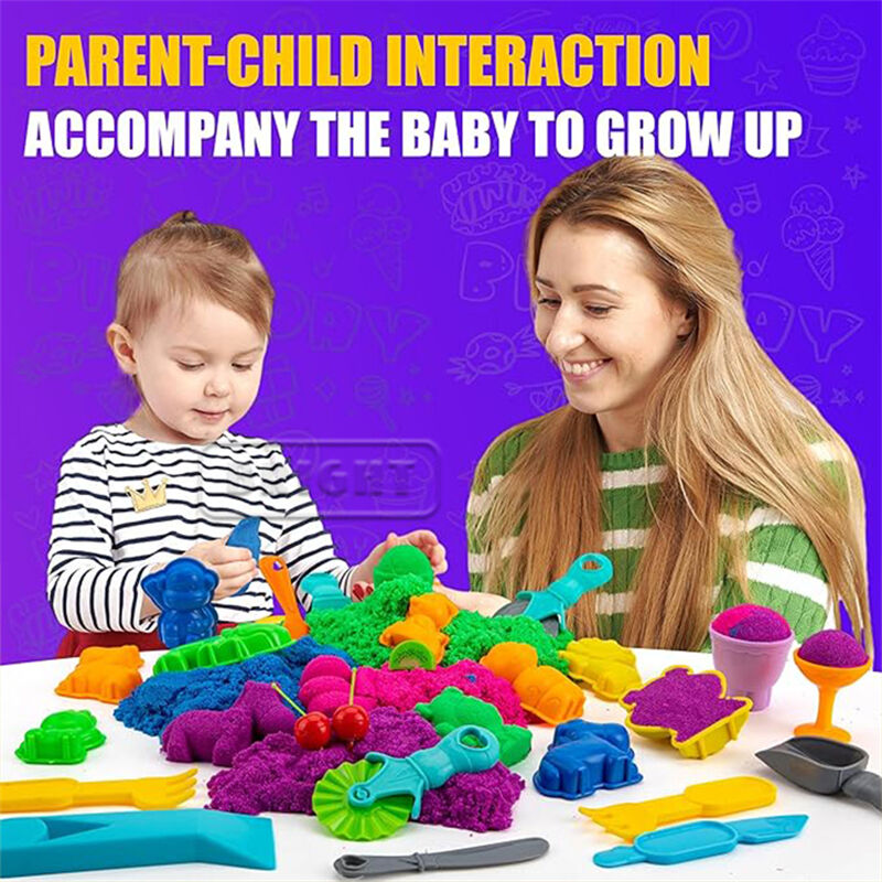 Magic Sand Toys - 107g Non-Toxic Kinetic Sand Kit for Sensory Play, 6 Colors details