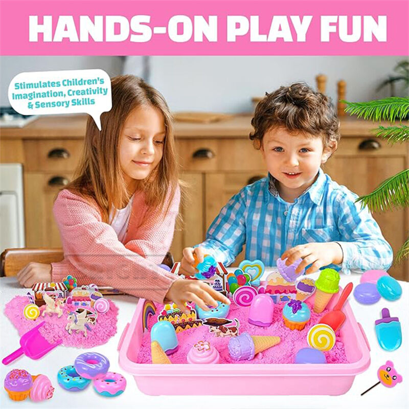 Magic Sand Toys - 107g Non-Toxic Kinetic Sand Kit for Sensory Play, 6 Colors details