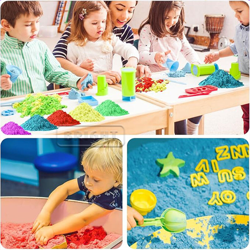 Magic Sand Toys - 107g Non-Toxic Kinetic Sand Kit for Sensory Play, 6 Colors details
